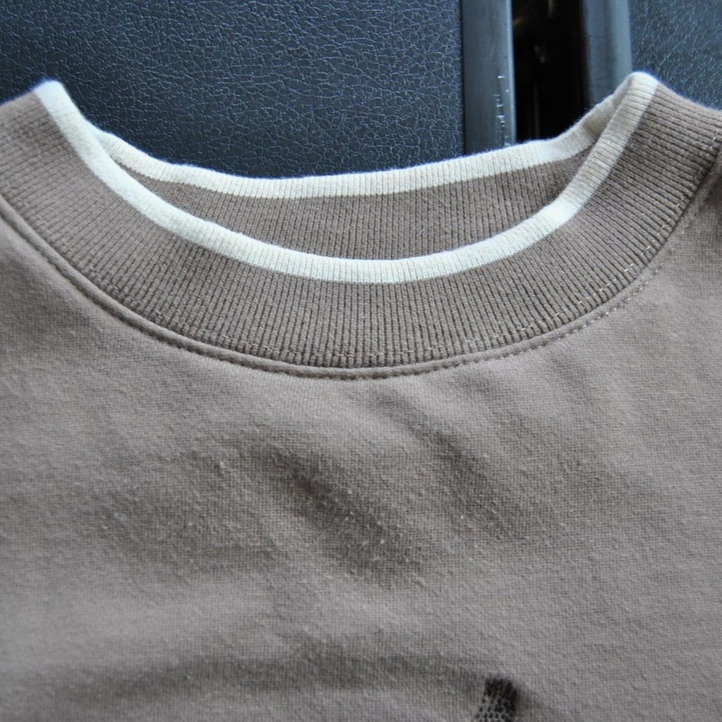 Tan Embroidered Nature Scene Large Crewneck Sweater