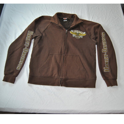 Harley Davidson St. Petersburg, FL Brown Large Full Zip Up Sweater