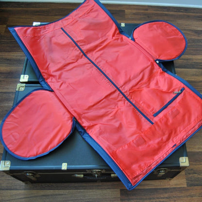 First Class Travel Duffle Bag Blue and Red