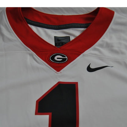 Georgia Bulldogs Team Jersey #1 White and Red Medium