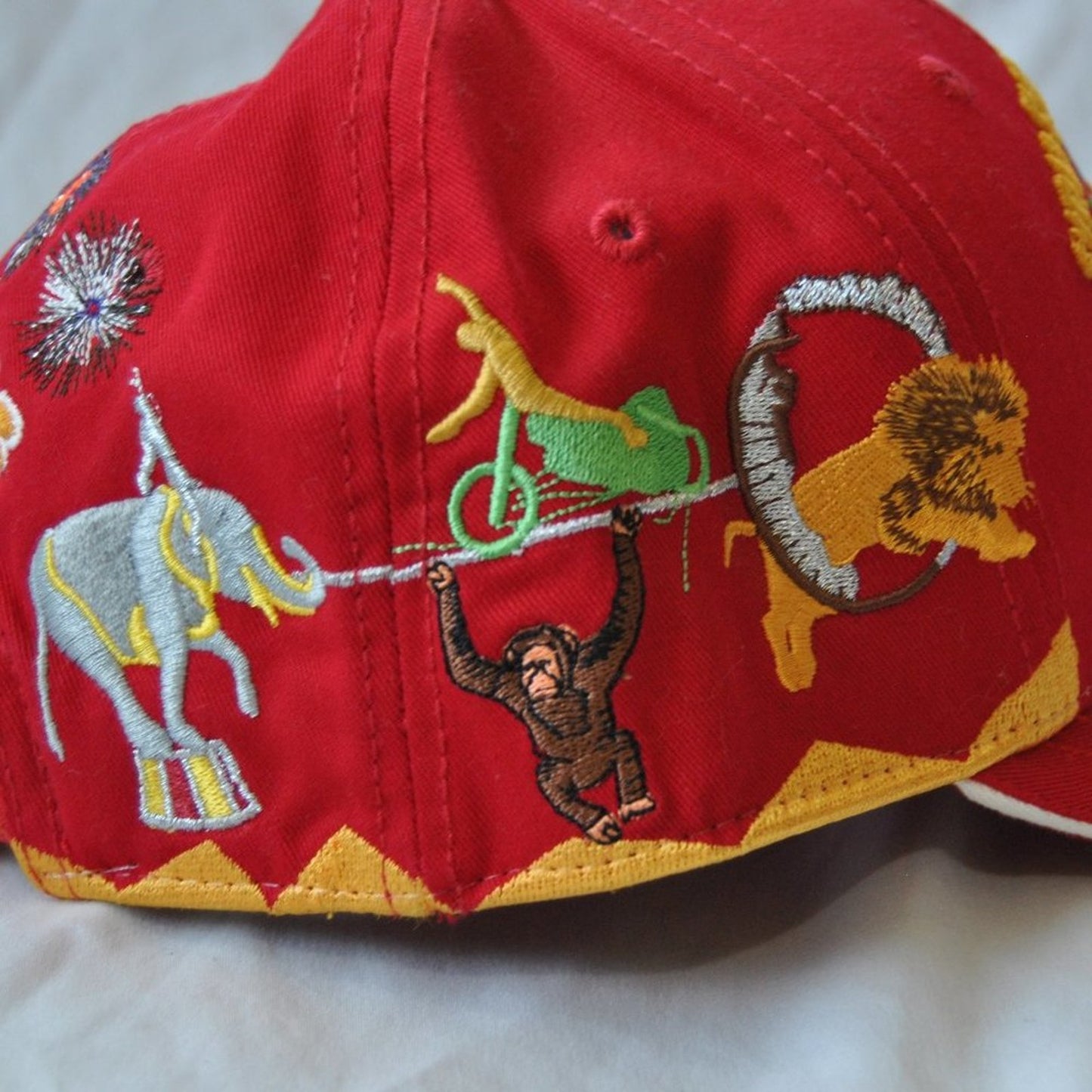 Syria Shrine Circus Vintage Red Embroidered Hat w/ Adjustable Strap