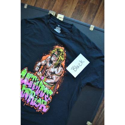 The Ultimate Warrior Graffiti Graphic Medium Black Short Sleeve Shirt