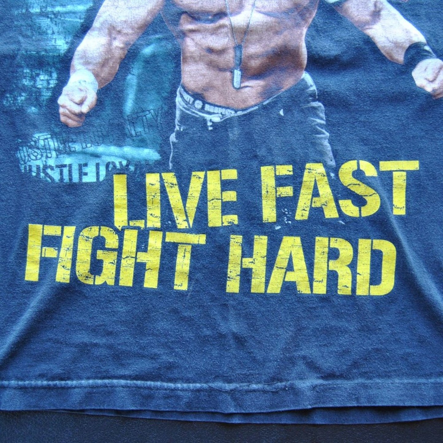 John Cena Live Fast, Fight Hard Medium Black Cutoff Tank Top