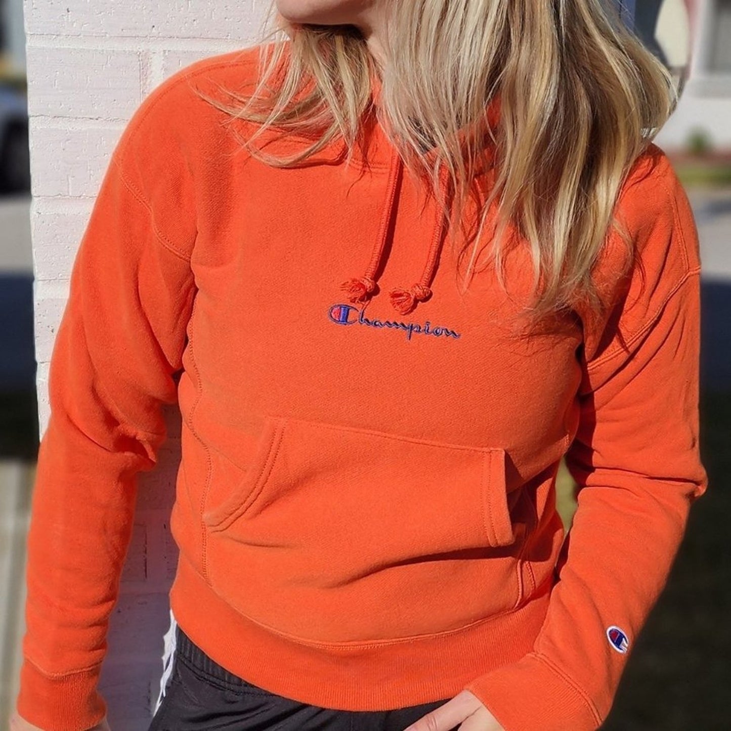 Champion X-Small Orange Reverse Weave Hoodie