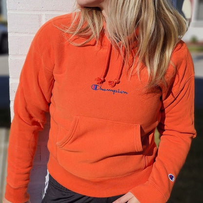 Champion X-Small Orange Reverse Weave Hoodie