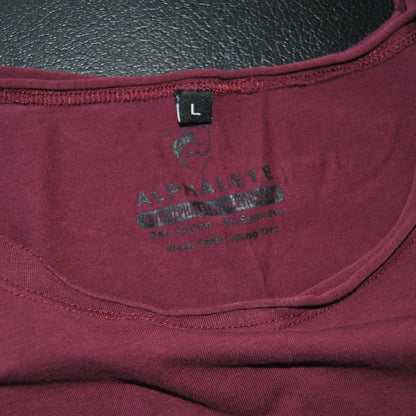 Alphalete Large Maroon/Burgundy Short Front/Long Back Short Sleeve Shirt
