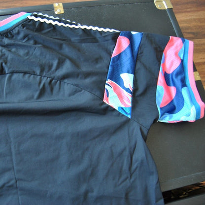 Pink Dolphin Small Black w/ Multi-Color Sleeve Jersey