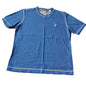 Robert Graham Medium Blue Short Sleeve Shirt w/ Small Skull Logo