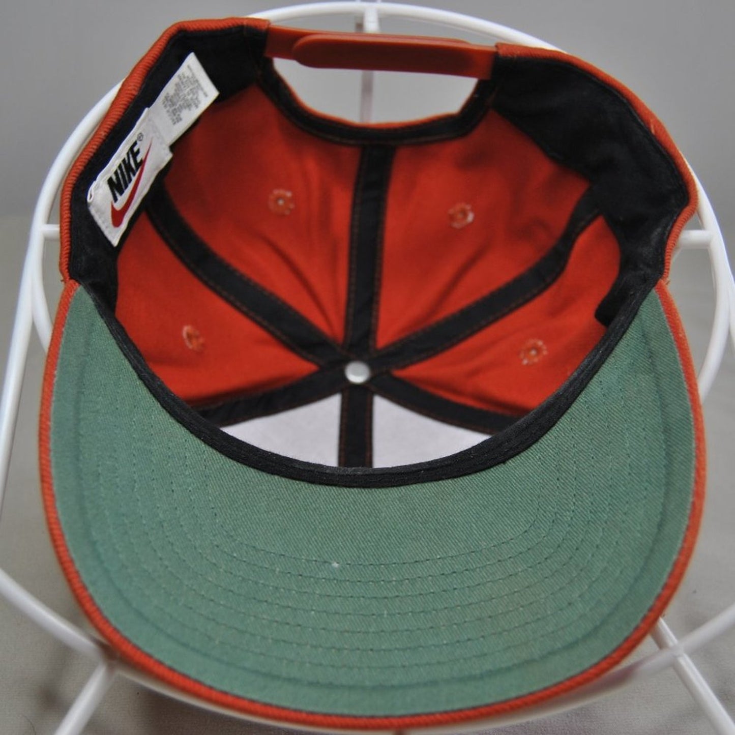 Vintage Nike Orange Snap Back Hat with Black Swoosh (90s)