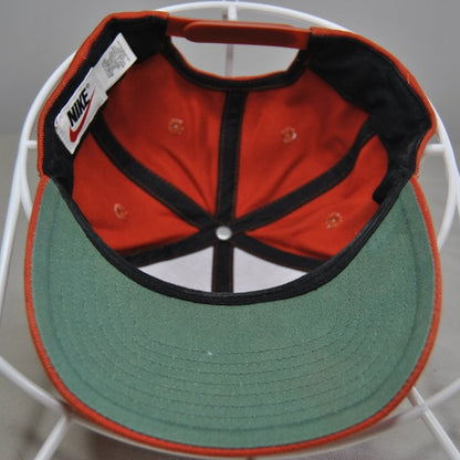 Vintage Nike Orange Snap Back Hat with Black Swoosh (90s)