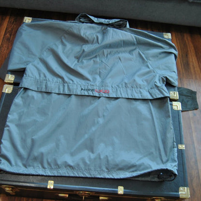 Large Vintage Nike Rain Jacket with Hideaway Hoodie Gray Red